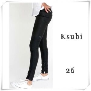 KSUBI Spray on Grease Ankle Zip Skinny Jeans In Black